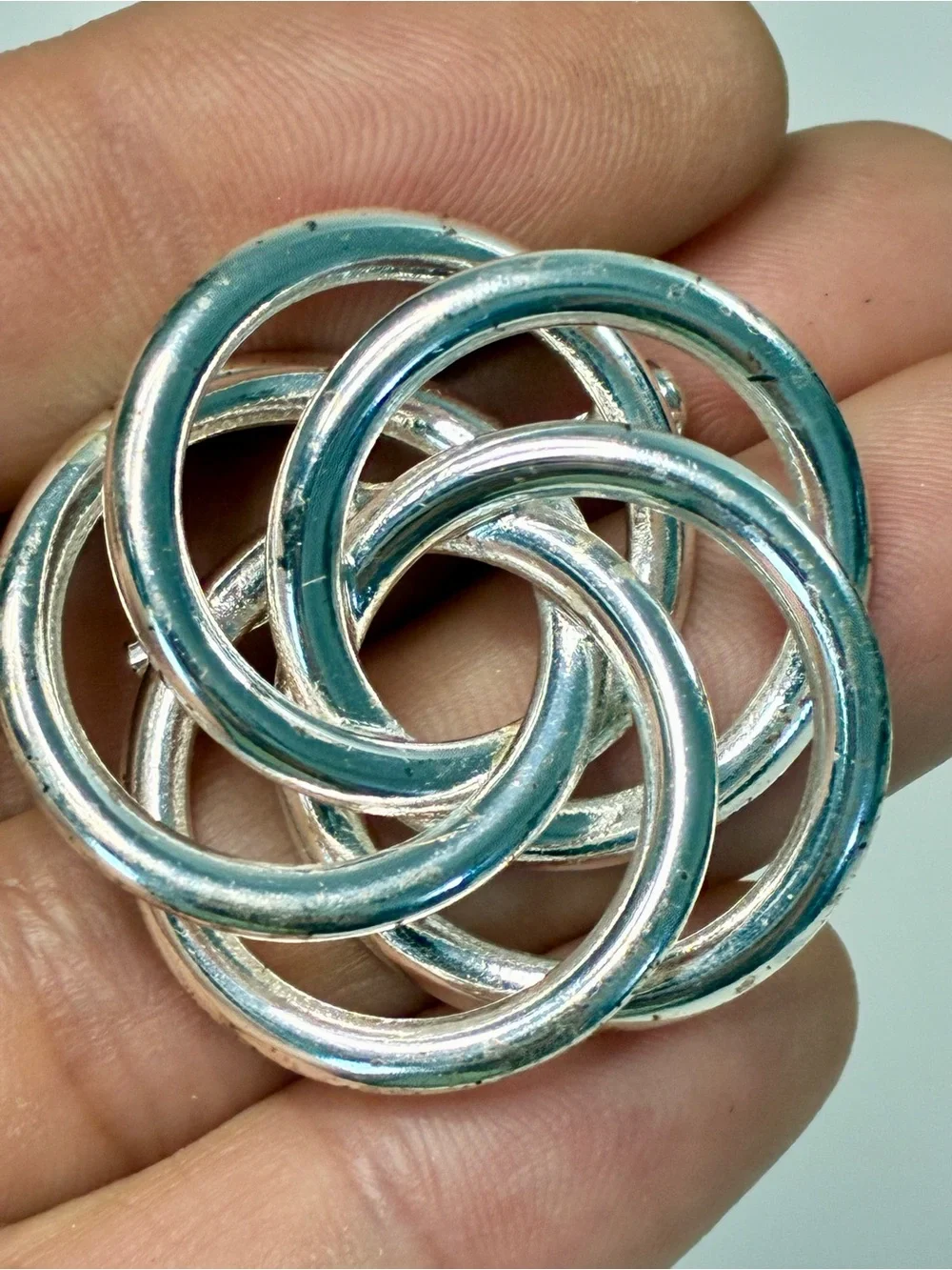 Napier Silver Infinity Interlocking Knot Brooch Lightweight Timeless Elegant